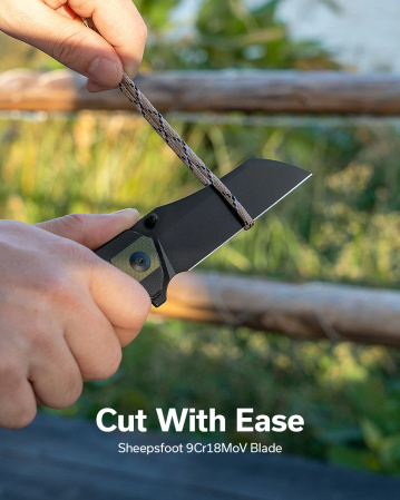 Sencut Draxor Green/Black G10 Knife, Black 9Cr18MoV (S24035-2)