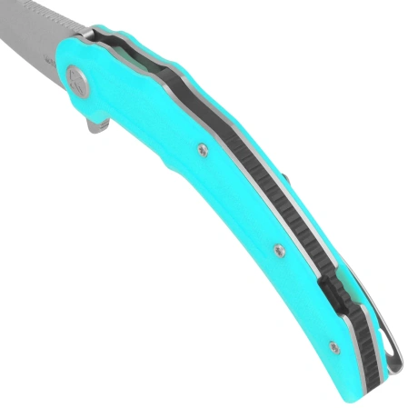 Nóż składany Kubey Crest Light Blue G10, Satin 14C28N by Yuze Zhong (KU346B)