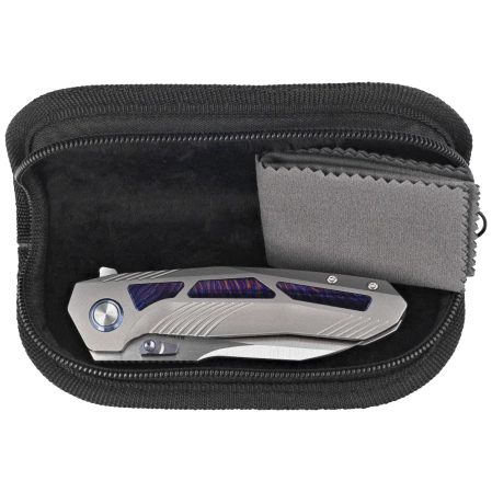 Nóż składany Remette Kestrel Gray Titanium/Timascus, Satin CPM S35VN (RTPO-D)