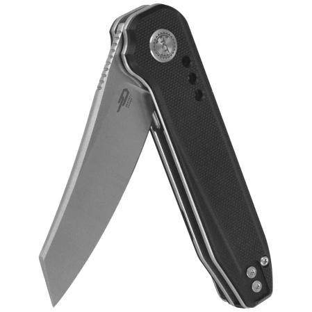 Bestech Syntax Black G10, Stonewashed/Satin 14C28N by Todd Knife and Tool (BG40A)