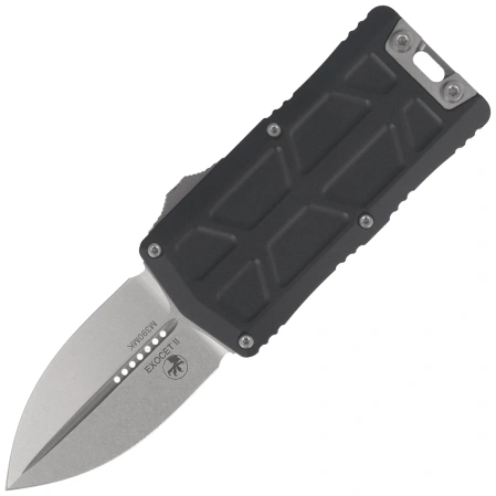 Nóż automatyczny OTF Microtech Exocet II D/E Black Aluminium, Stonewashed M390MK by Tony Marfione (1157-10)