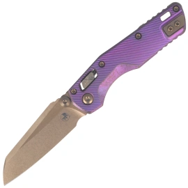 Microtech MSI Ram-Lok Mini S/E Marfione Select Knife Royal Purple Fluted Titanium, Bronze HW, Bronze M390MK by Tony Marfione (210M-13FLMS5)