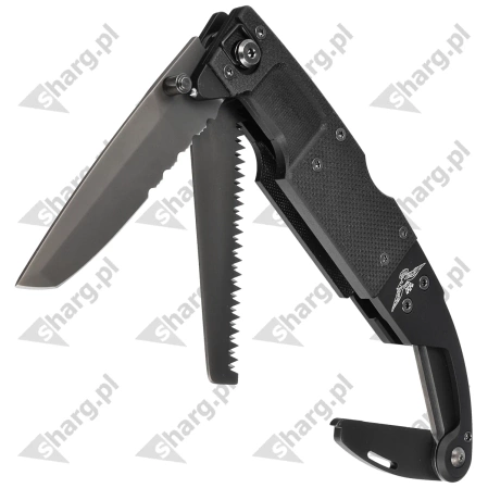 Nóż składany ratowniczy FOX Aeronautica Militare G10 / Aluminium, Black PVD N690Co (FX-026900)