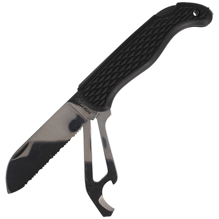 Nóż żeglarski MAC Boat 2 Black PP-TPE, Satin W 1.4034