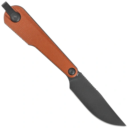 Kubey YAG DP Knife Brown Micarta, Blackwashed 14C28N by Ostap Hel (KU451C)