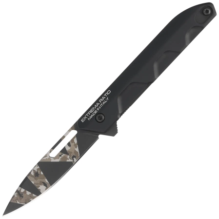Extrema Ratio Ferrum T Knife Black Warfare Aluminum, Geotech Camo N690 (04.1000.0367/BDW/BLK)