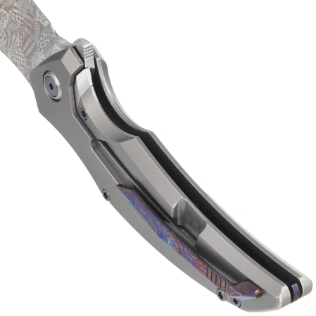 Nóż składany Rike Knife S05 V2 Gray Titanium, Timascus HW, Satin M390 (RK-S05-P)