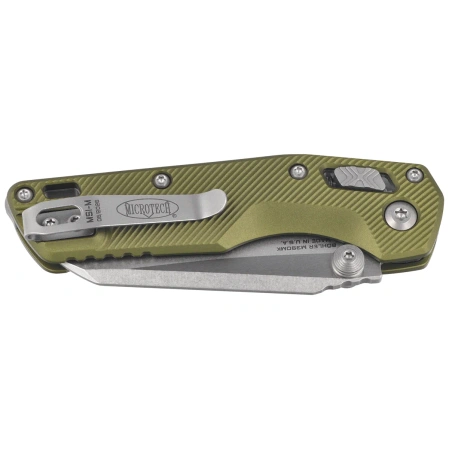 Nóż składany Microtech MSI Mini Ram-Lok S/E Fluted OD Green Aluminium, Stonewashed M390MK by Tony Marfione (210M-10FLOD)