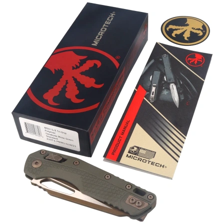 Nóż składany Microtech MSI Ram-Lok S/E Tri-Grip Moss Green Polymer, Cerakote Moss Green M390MK by Tony Marfione (210T-1PMMG-C19Z23)
