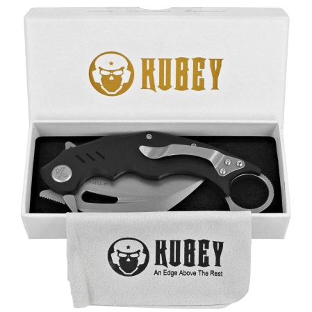 Nóż składany Kubey Wrath Black G10, Beadblasted 14C26N by MUZI Design (KU261A)
