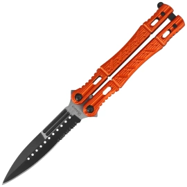 Martinez Albainox Balisong Knife Red Aluminum, Black 3Cr13Mov (02098)