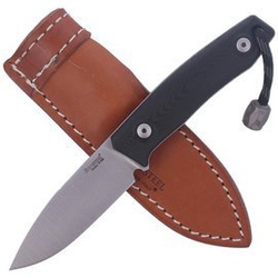 LionSteel Bushcraft Knife G10 Black, Satin Blade (M1 GBK)