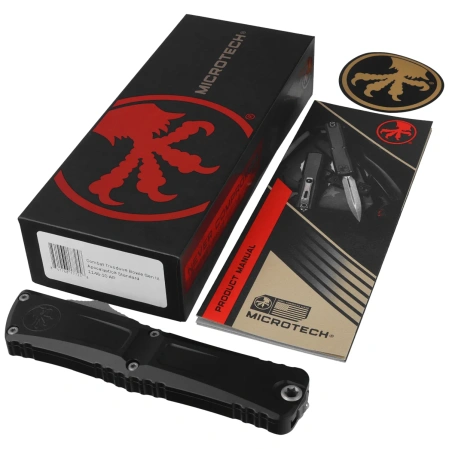 Nóż automatyczny OTF Microtech Combat Troodon Gen III Bowie Black Aluminium, Apocalyptic M390MK by Tony Marfione (1146-10AP)