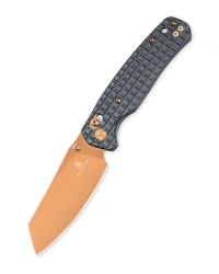 Bestechman Cicada's Wing Knife Black Frag Stainless Steel, Bronze PVD 10Cr15MoV (BMK06-S-3)