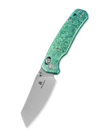 Bestechman Cicada's Wing Knife Green Crystallized Titanium, Satin Magnacut (BMK06N)