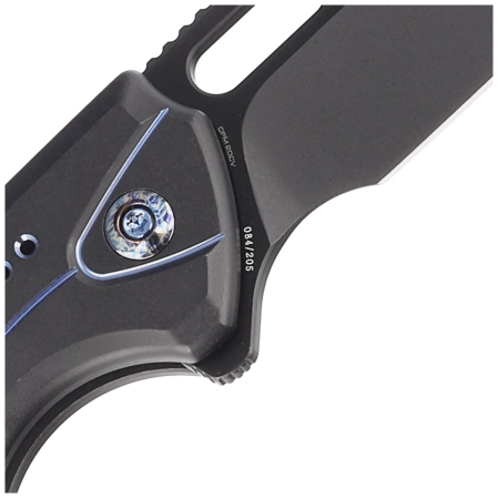 WE Knife Exciton LE No 084/205 Black Titanium / Twill Carbon Fiber, Two-Tone Black CPM 20CV (WE22038A-2)