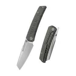 KB Knives Insomnia Flamed Titanium, Silver Beadblasted M390 by Panurin Design (KB441B)