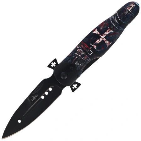 Nóż składany Third Decor Habitat N120T 3D Hospitaller Warrior Beechwood, Black 420 (TH-N120T)