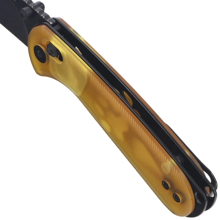 Nóż składany Kizer Buddy II Yellow PEI, Black PVD / Stonewashed AEB-L by Maksim Epifantsev (V3790A1)