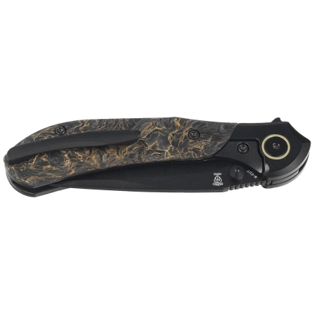 Nóż składany Bestech Constellation Black Titanium/Dark Matter Gold FatCarbon, Black PVD MagnaCut by Munko Knives (BT2501C)