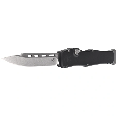Nóż automatyczny OTF Microtech Halo VII Marfione Select Black Hard Anodized Aluminium, Stonewashed M390MK by Tony Marfione (1350-10MS1)