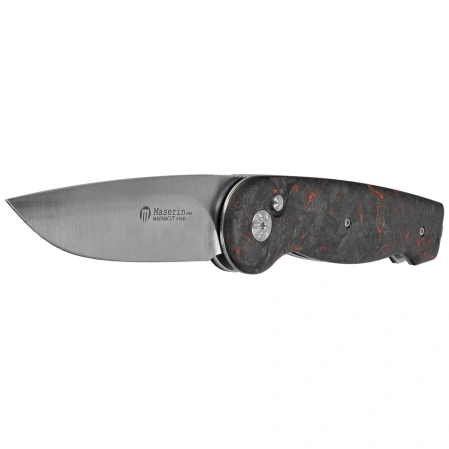 Maserin Summit Knife Black / Orange Fat Carbon, Satin MagnaCut (490/FCA)