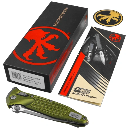 Nóż składany Microtech Socom Ram-Lok S/P-M OD Green Frag Aluminum, Apocalyptic M390MK by Tony Marfione (160RL-10APFROD)