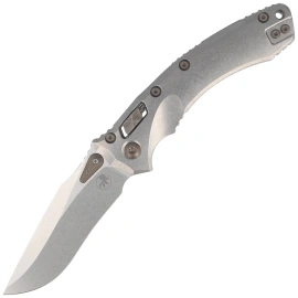 Microtech Amphibian Ram-Lok S/E Marfione Select Knife Slab Side Titanium, Flamed HW, Stonewashed M390MK by Tony Marfione (137RL-10MS4)