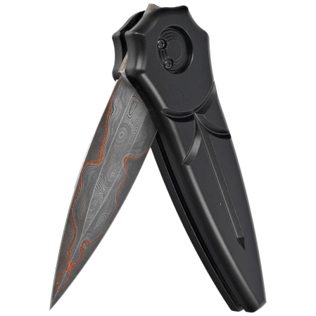 Paragon Warlock-X Convergence Black Aluminum, Damascus Baker Forge Raindrop Gomai Copper Shim 80CRV (WLOCX-CV-B-BFD)