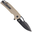 Kubey Knife RDF Tan G10, Blackwash AUS-10 by HYDRA Design (KU316F)