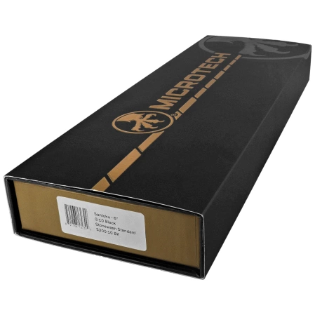 Microtech 6'' Santoku Knife Black G10, Stonewashed M390MK (3200-10BK)
