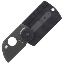 Spyderco Dog Tag Folder CF/G-10 Laminate Black PlainEdge Knife (C188CFBBKP)