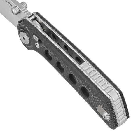 Nóż składany Reate PL-XT Black Micarta/Black G10, Stonewashed Nitro-V