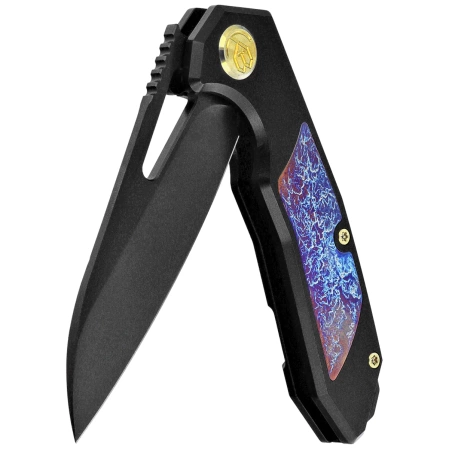 Kubey KB Knives Vagrant Black Titanium/Timascus, Black DLC CPM S35V by Maksim Tkachuk (KB284I)