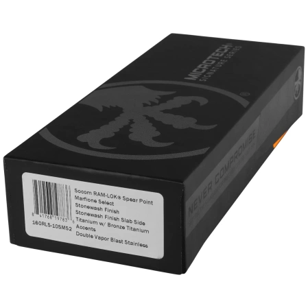 Nóż składany Microtech Socom Ram-Lok S/P-M Marfione Select Slab Side Titanium, Bronze HW, Stonewashed M390MK by Tony Marfione (160RLS-10SMS2)