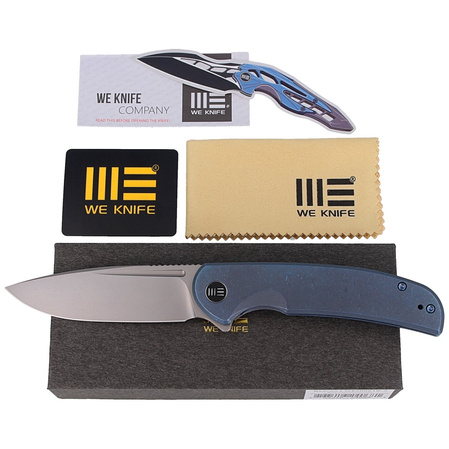 WE Knife Beacon Blue Titanium, Silver Bead Blasted (WE20061B-2)