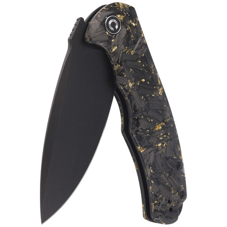 Civivi Knife Praxis Shredded Carbon Fiber / Golden Shred, Black Stonewashed 9Cr18MoV (C803J)