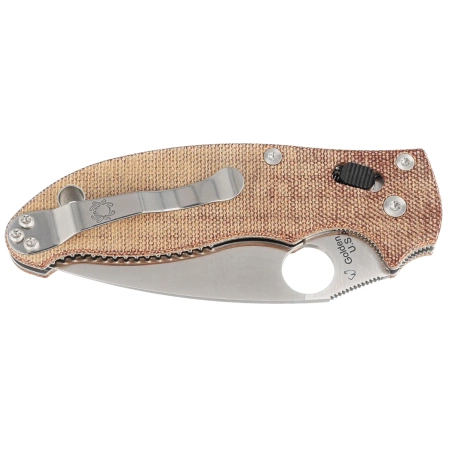 Spyderco Manix 2 Brown Canvas Micarta, Satin CPM Cru-Wear by Eric Glesser (C101MPCW2)