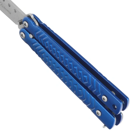 Martinez Albainox Balisong Knife Blue Steel, Satin 3Cr13Mov (02227)