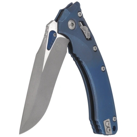 Nóż składany Microtech Amphibian Ram-Lok S/E Marfione Select Blue Slab Side Titanium, Blue HW, Apocalyptic M390MK by Tony Marfione (137RL-10APMS2)