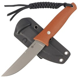 Civivi Knife Tamashii Brown Canvas Micarta, Gray Stonewashed D2 by Bob Terzuola (C19046-5)