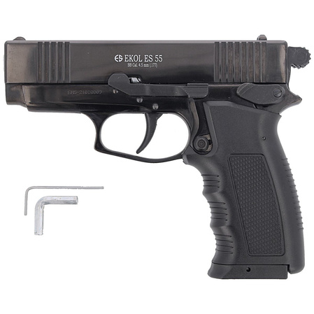 Zestaw pistolet wiatrówka Voltran Ekol ES 55 Black 4.5 mm, 1400 BBs, 10 kapsuł, tarcze
