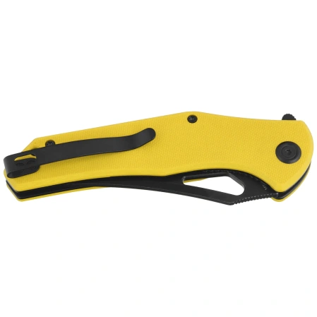 Kubey Phemius Knife Yellow G10, Blackwashed 14C28N (KU149E)