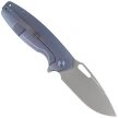 Nóż składany Kubey Tityus KB360D Blue Titanium, Bead Blasted 14C28N
