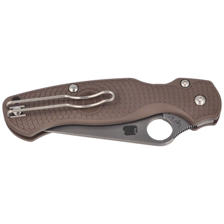Spyderco Para Military 2 Sprint Run Knife Lightweight Brown FRN, Stonewashed CPM 15V by Sal, Eric Glesser (C81PBN15V2)
