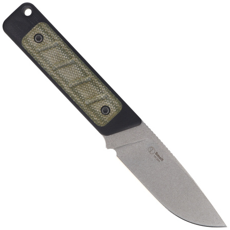 Kizer Smolt Knife Black G10/Green Micarta, Stonewashed 14C28N by Jonathan Styles (1063A6)