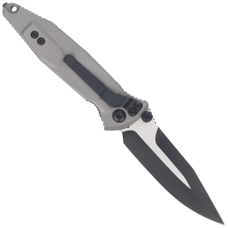 Microtech Socom Elite S/E-M Spike Grind Signature Knife Natural Clear Aluminum, Black M390MK by Tony Marfione (160-1NCSS)