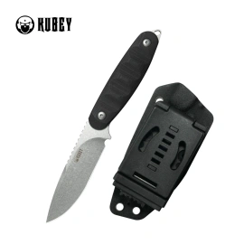 Kubey Civet Knife Black G10, Beadblasted 14C28N by Maksim Epifantsev (KU425A)