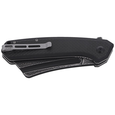 CIVIVI Knife Bullmastiff Twill Carbon Fiber / Black G10, Black Damascus (C2006DS-1)
