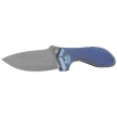 Kubey Ruckus Knife Blue Titanium, Beadblasted CPM 20CV by Sherif Manganas (KB314R)